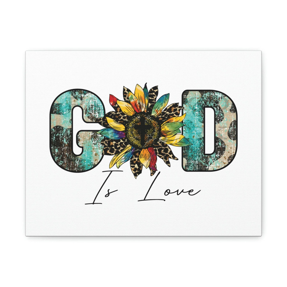 Scripture Walls God Is Love 1 John 4:16 Blue Bible Verse Canvas Christian Wall